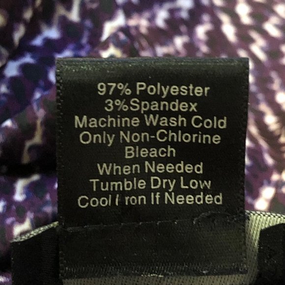 Ann Taylor Blouse Womens 6 Used Purple Cream Ruffled Neck - Picture 9 of 11